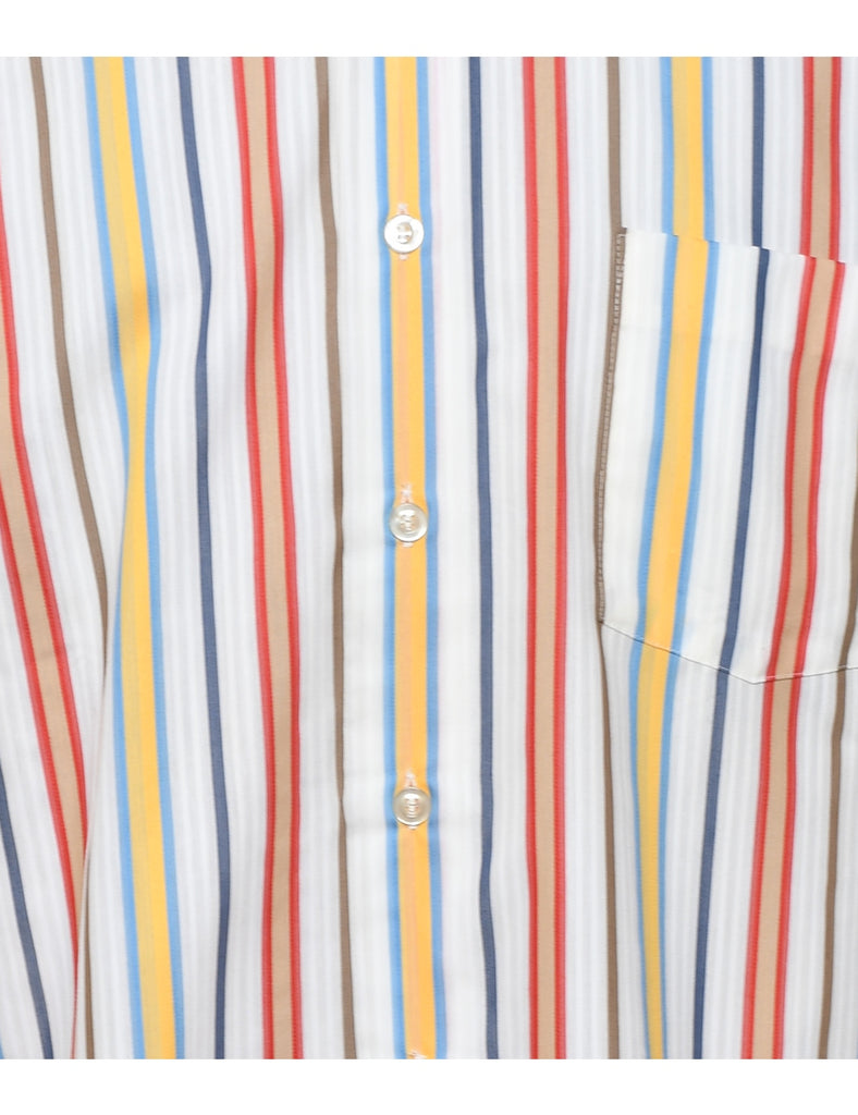 1970s Van Heusen Striped Multi-Colour Shirt - L