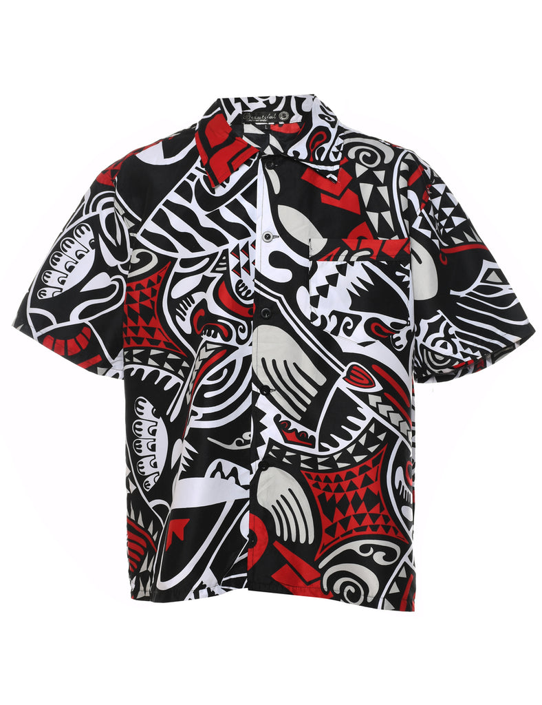 1990s Geometric Pattern Shirt - L