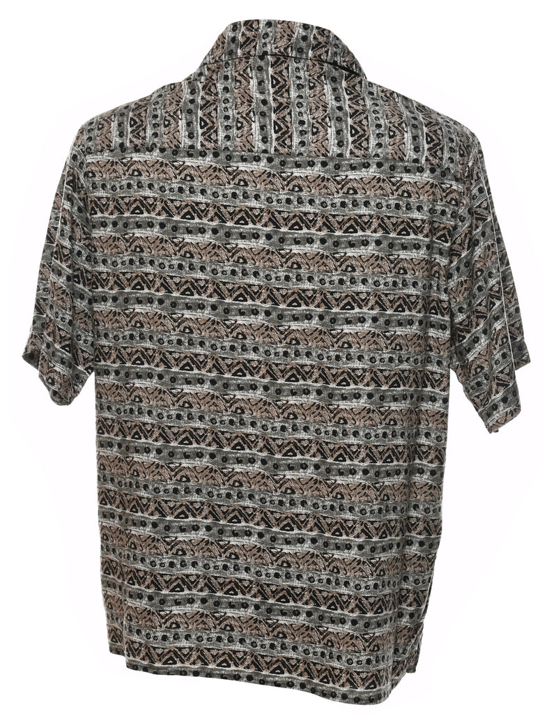 1990s Short Sleeve Patterned Shirt - M