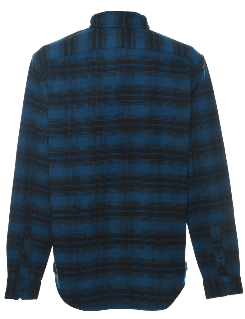 Adidas Blue & Black Flannel Shirt - M