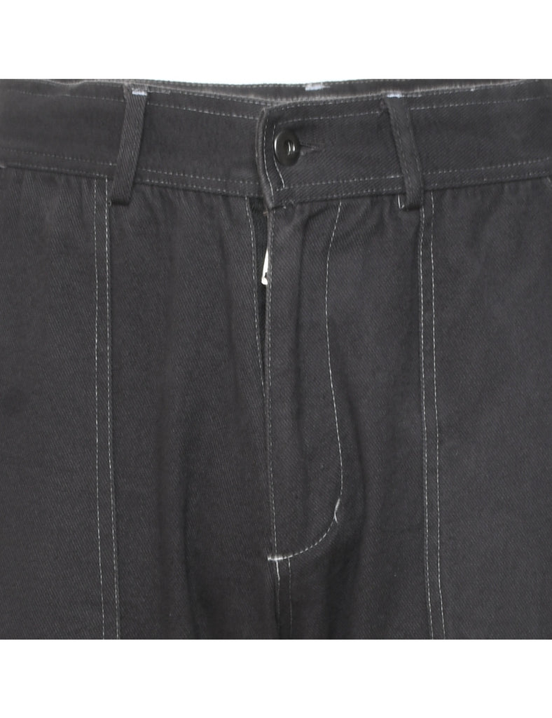 Black 1990s Ribbon Detail Cargo Trousers - W30 L27