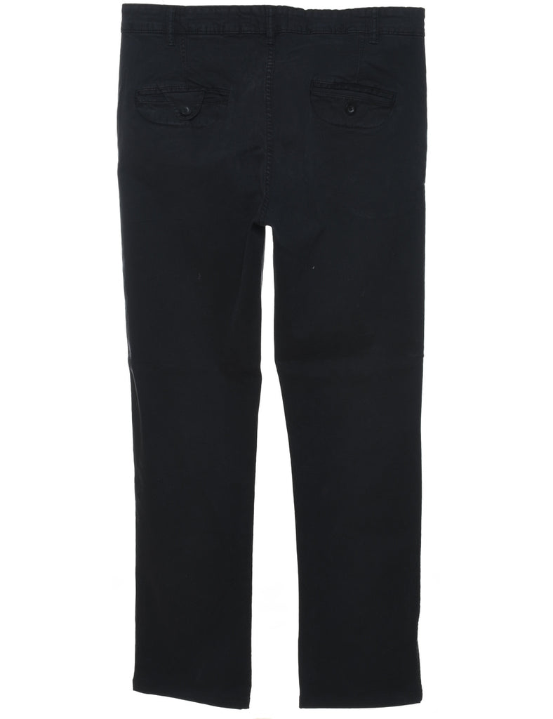 Black Straight-Fit Trousers - W36 L32