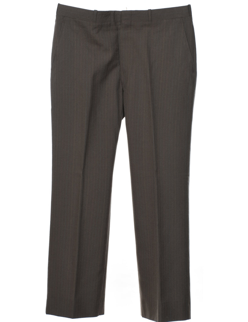 Brown Classic Straight-Fit Trousers - W36 L30