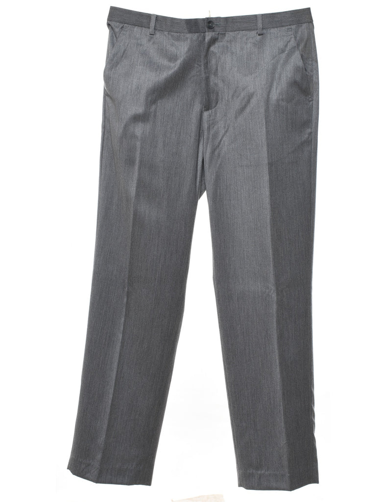 Calvin Klein Light Grey Straight-Fit Trousers - W36 L32