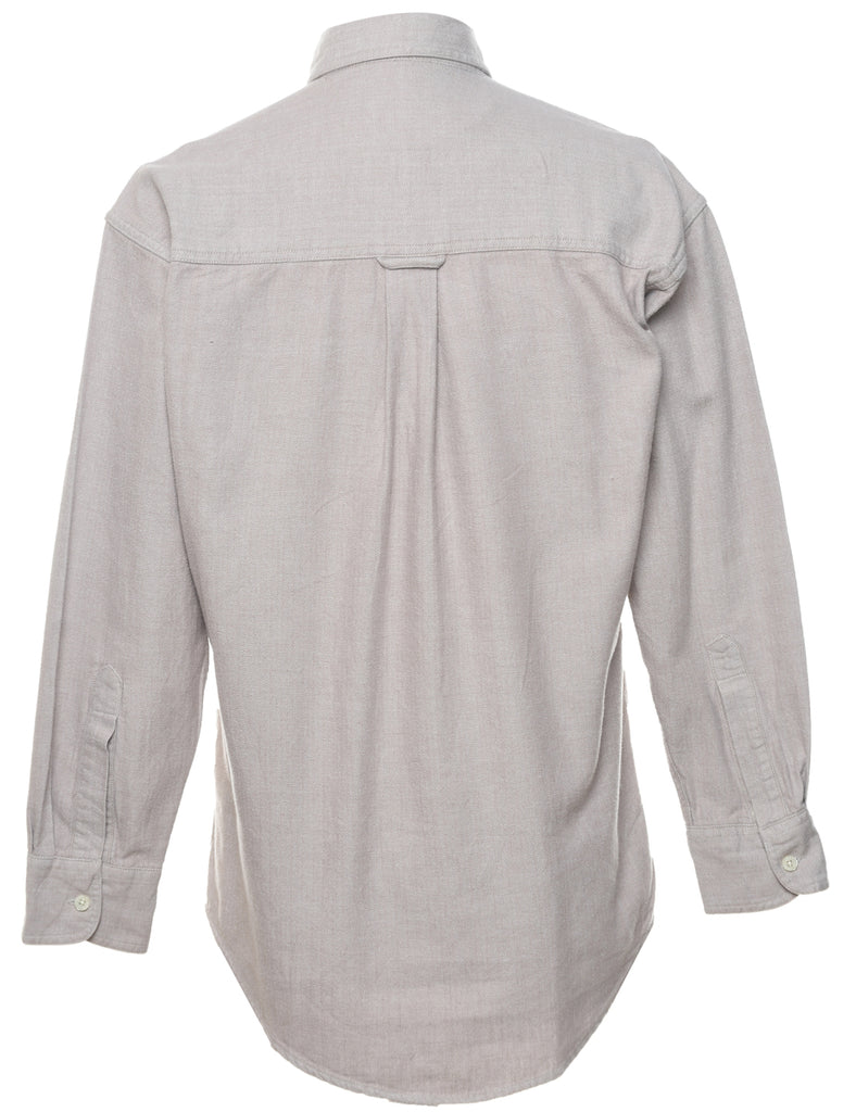 Chaps Grey Herringbone Tweed Flannel Shirt - S