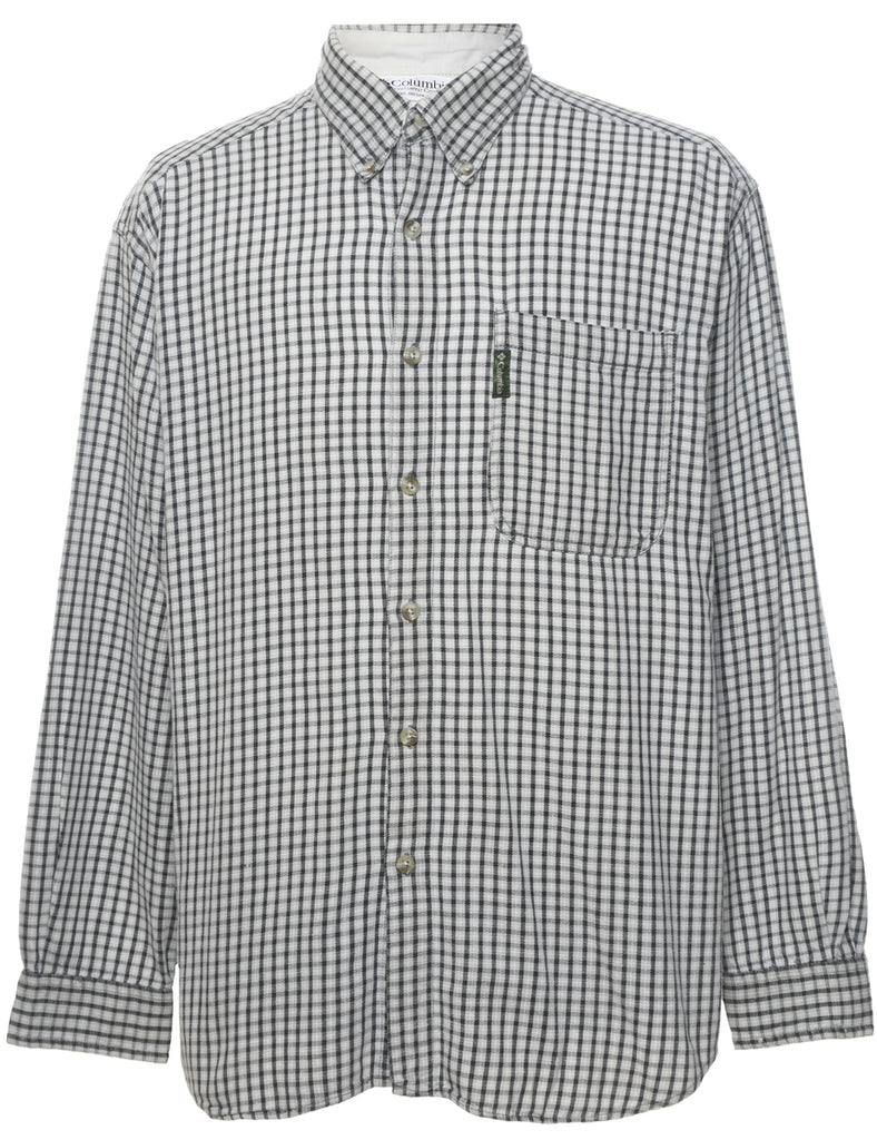 Columbia Checked Black & White Flannel Shirt - L
