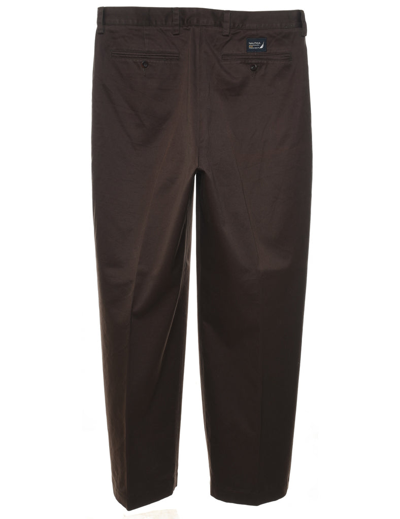 Dark Brown Nautica Straight-Fit Trousers - W35 L32