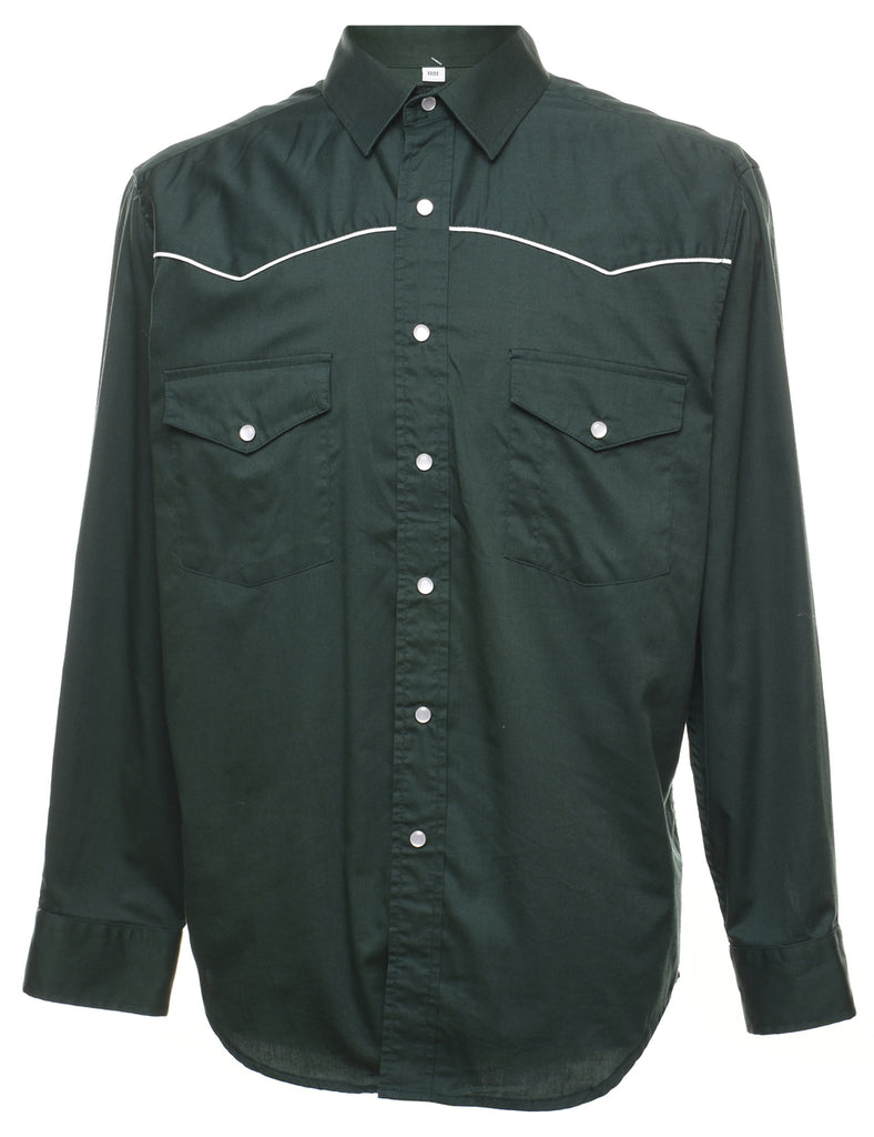 Dark Green Classic Western Shirt - M