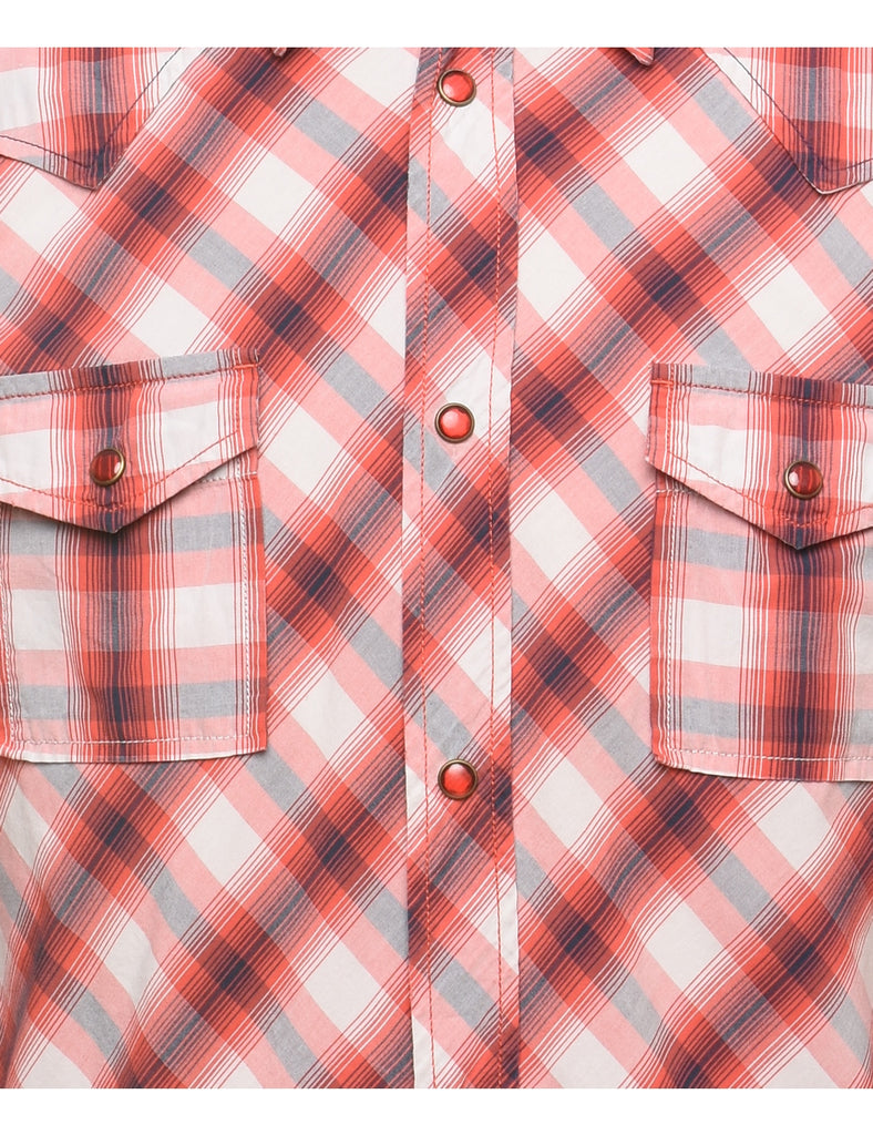 Diesel Red & Navy Western Checked Shirt - L