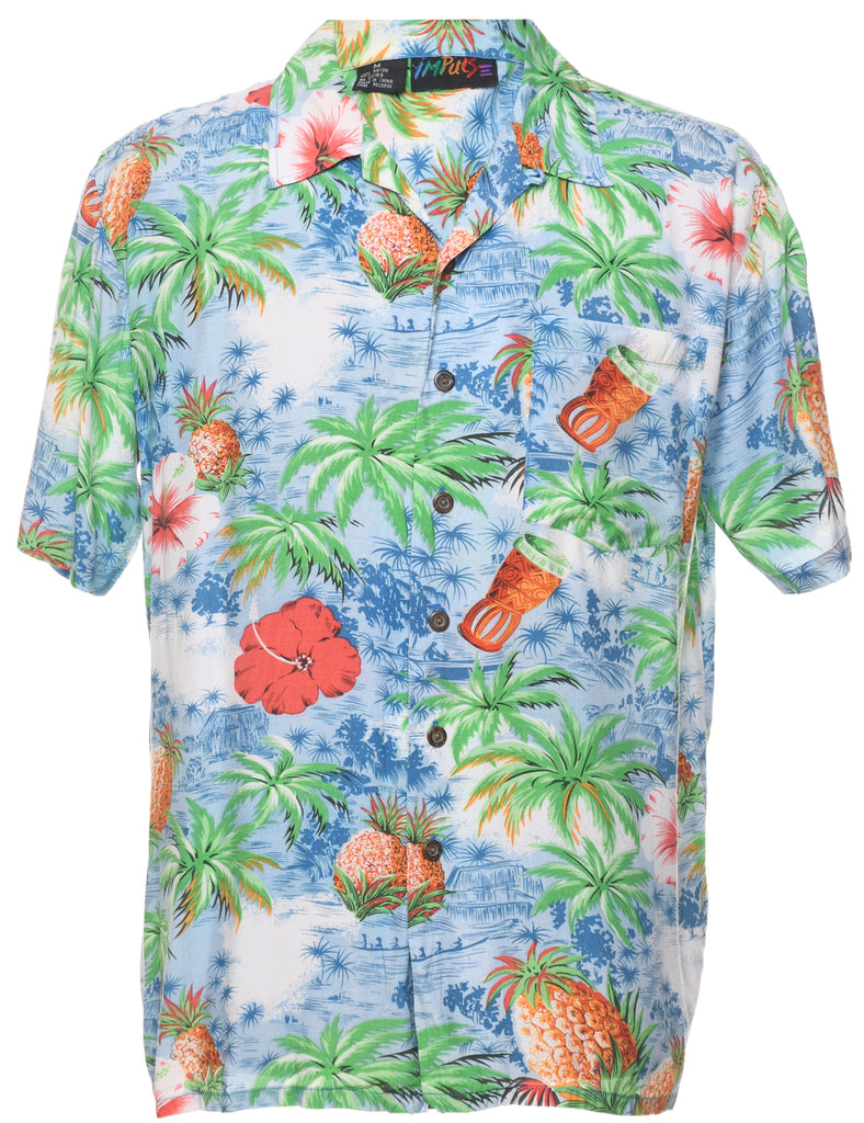 Fruit Print  Hawaiian Shirt - M
