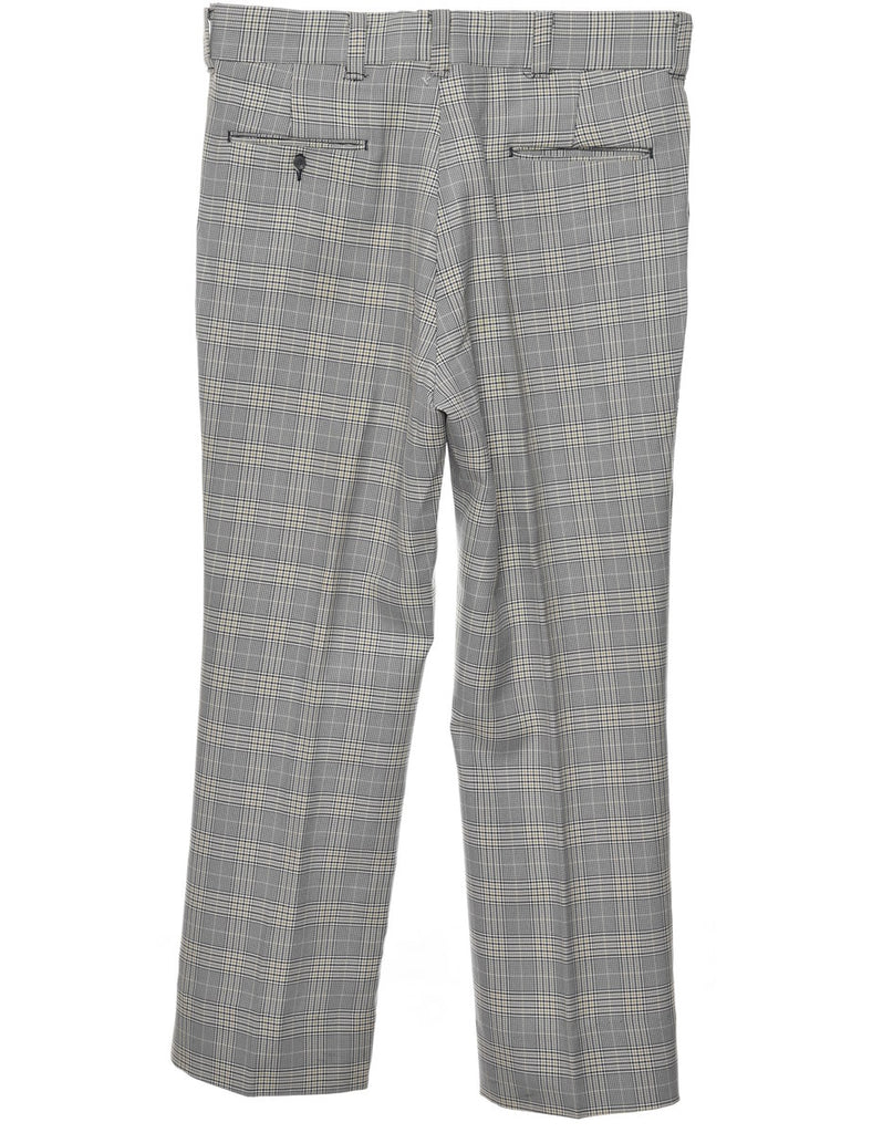 Grey & Yellow Checked Trousers - W38 L30