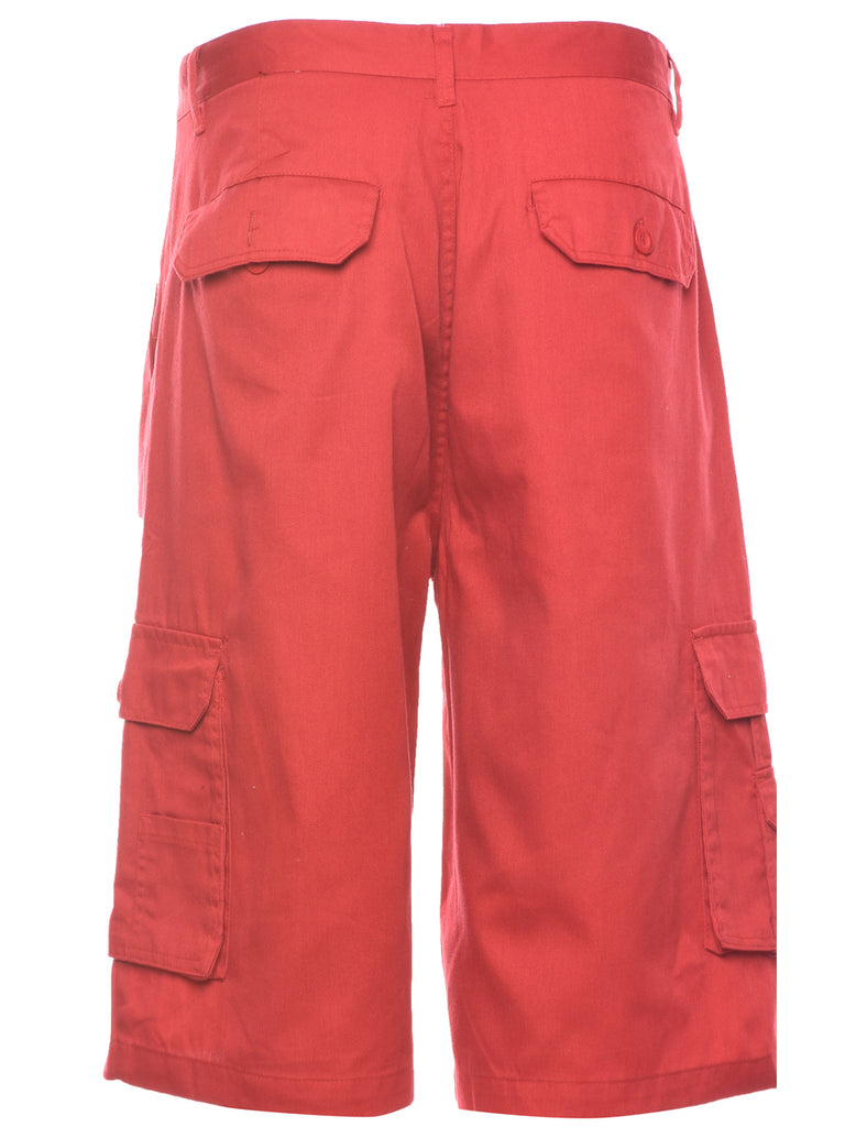 Knee Length Red Cargo Shorts - W34 L13