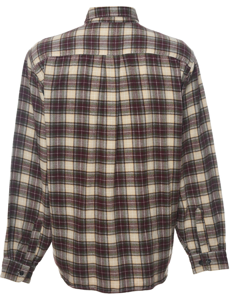 L.L. Bean Checked Multi-Colour Flannel Shirt - L