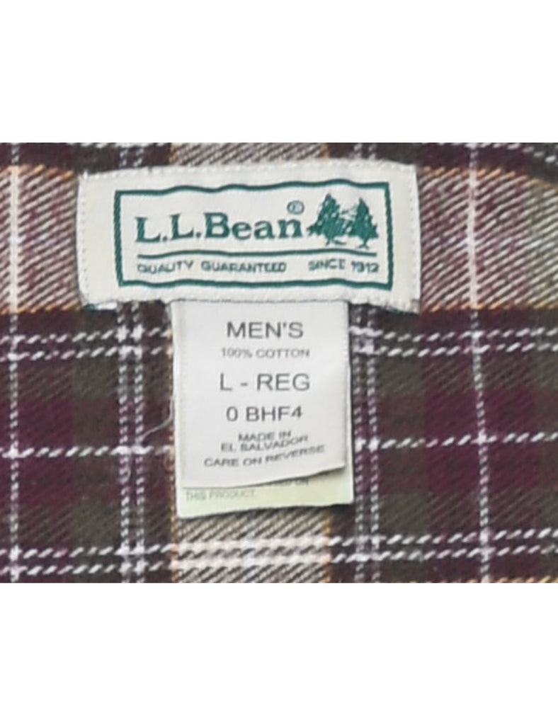 L.L. Bean Checked Multi-Colour Flannel Shirt - L