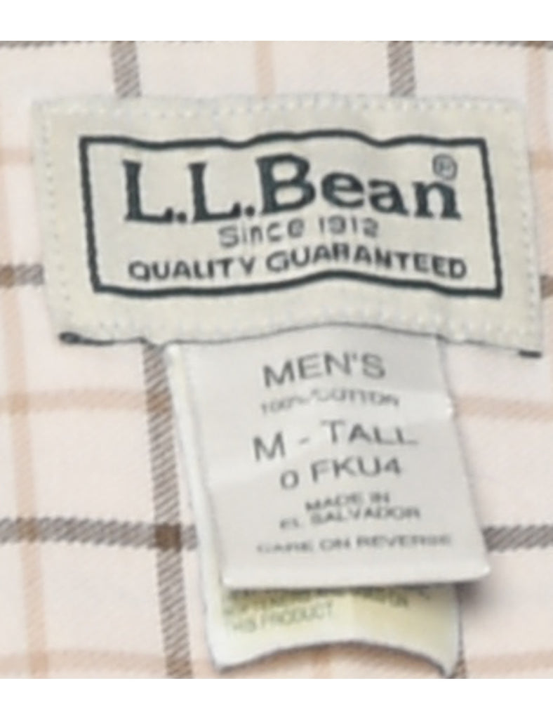 L.L. Bean Checked Off-White Shirt - M