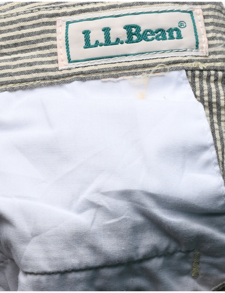 L.L. Bean Grey & White Casual Striped Trousers - W30 L28