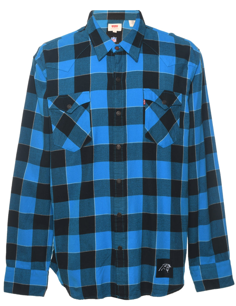 Levi's Black & Blue Flannel Checked Shirt - XL