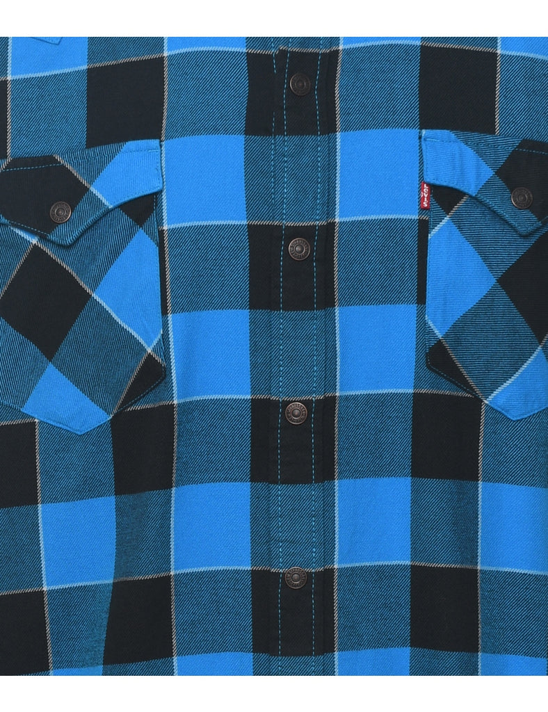 Levi's Black & Blue Flannel Checked Shirt - XL