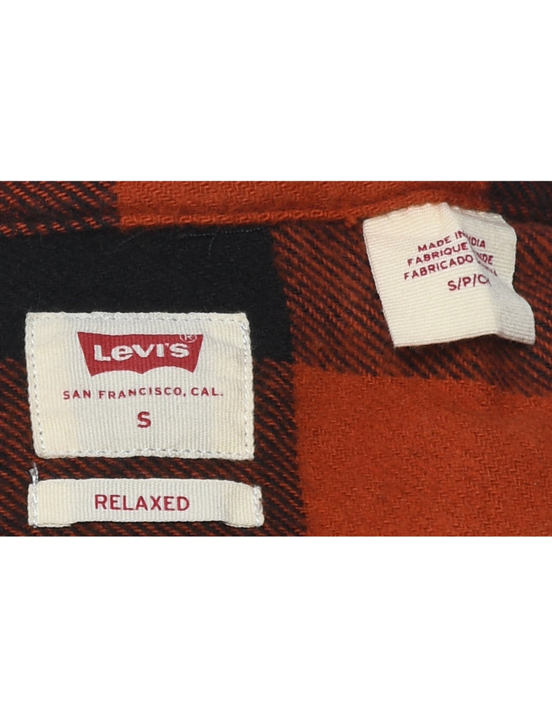 Levi's Checked Black & Orange Flannel Shirt - S