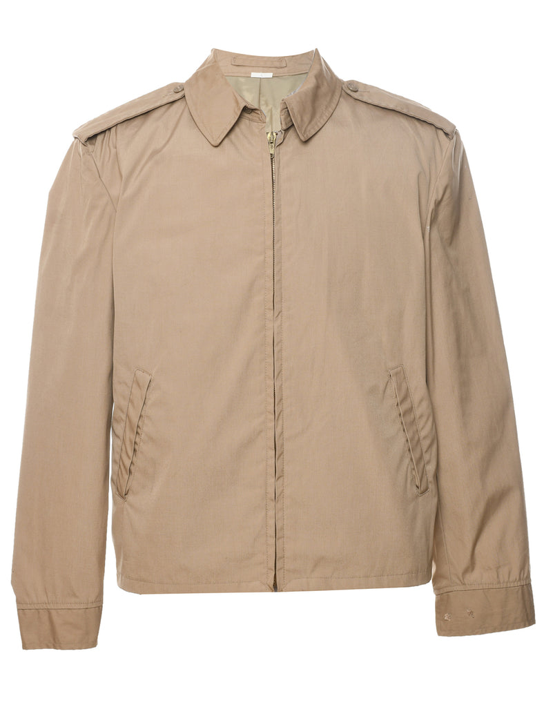 Light Brown Tailored Zip-Front Jacket  - M