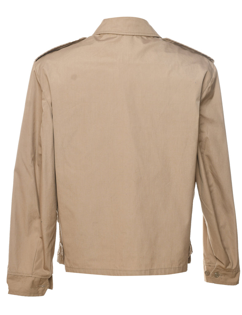 Light Brown Tailored Zip-Front Jacket  - M