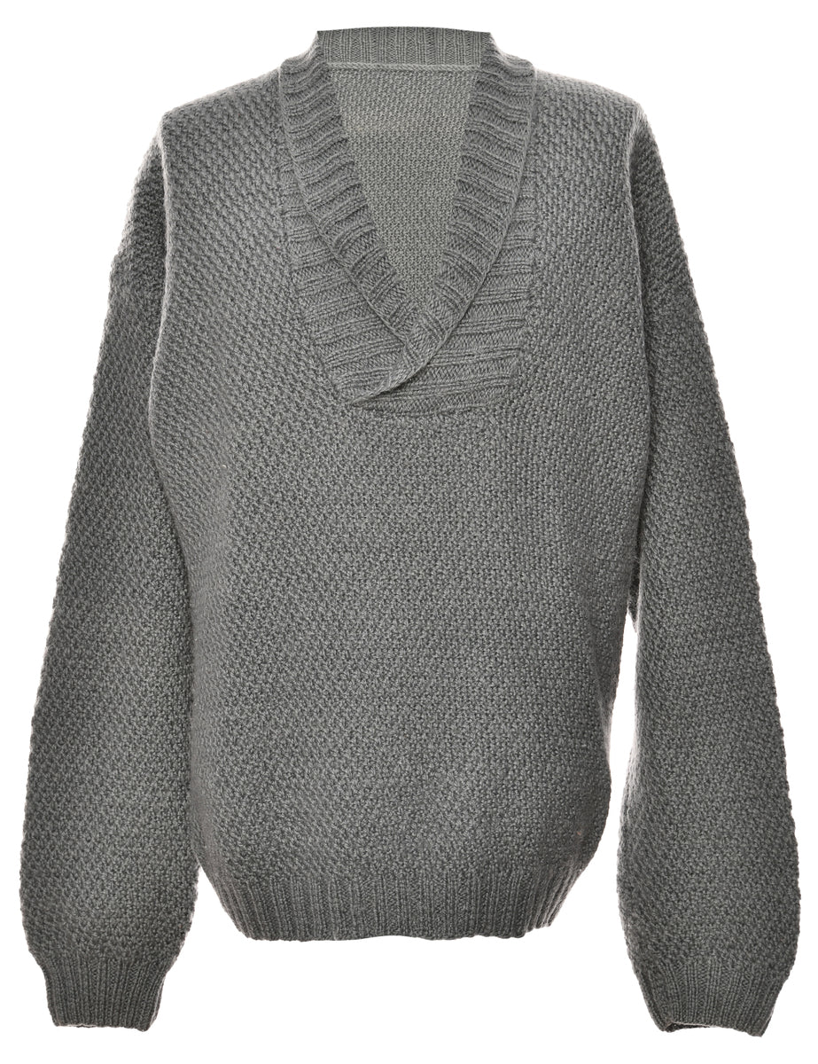 Light Grey Shawl Collar Jumper