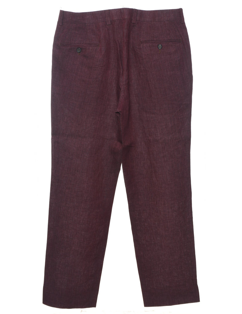 Maroon Casual Trousers - W34 L31