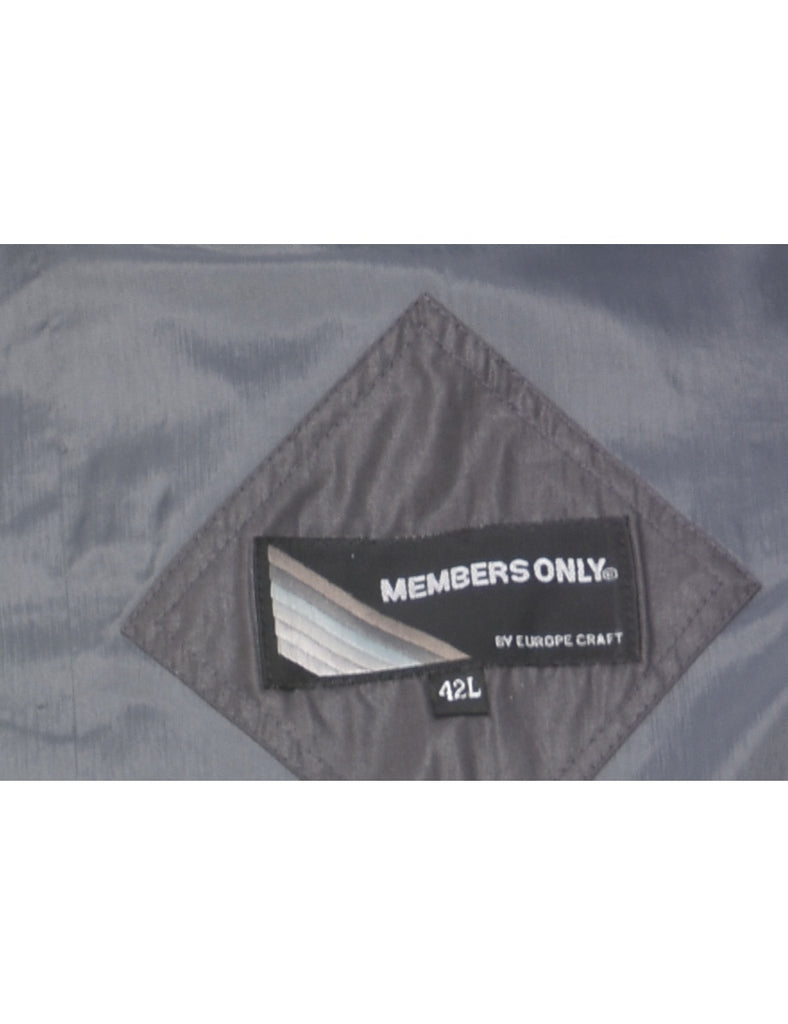 Members Only Grey Zip-Front Jacket - L