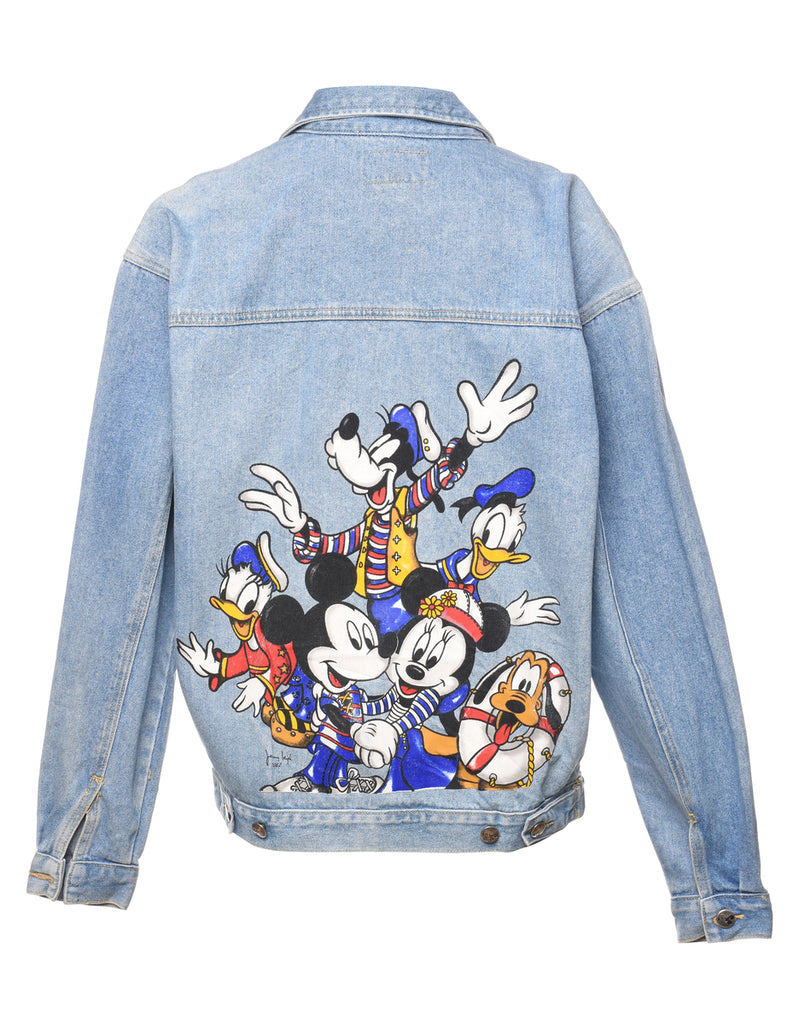 Mickey Mouse Light Wash 1990s Denim Jacket - S