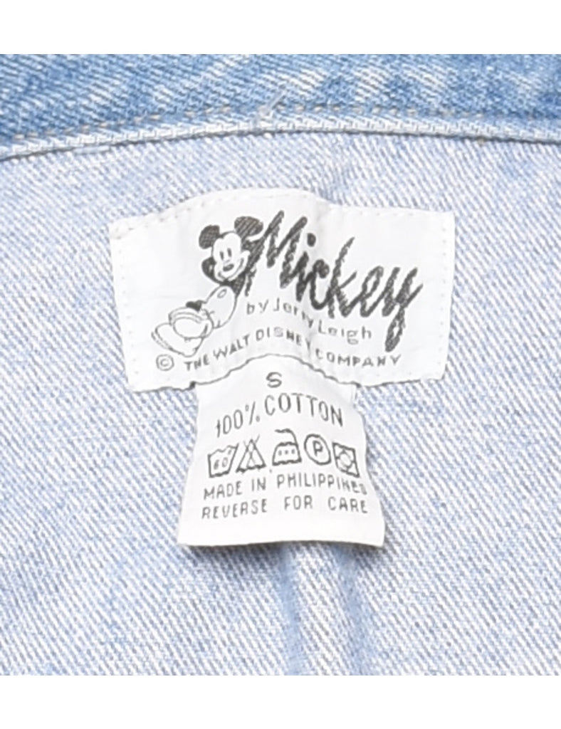 Mickey Mouse Light Wash 1990s Denim Jacket - S