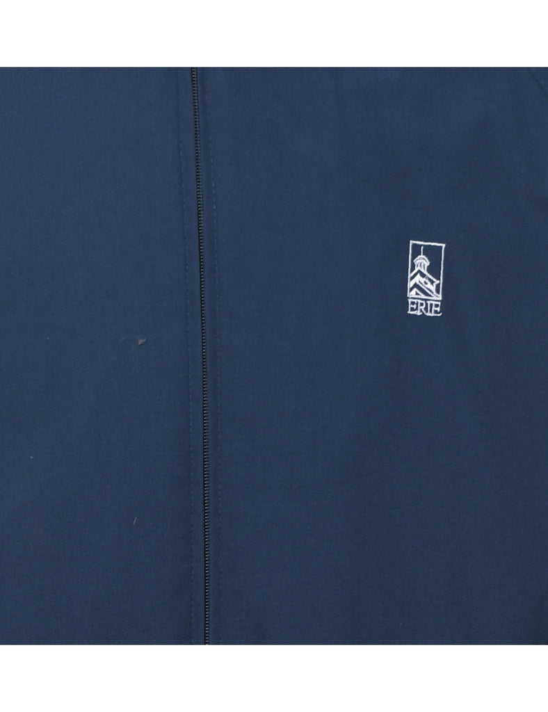 Navy Zip-Front Nylon Jacket - XL