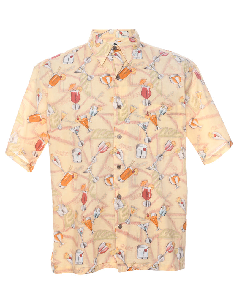 Pale Yellow Hawaiian Shirt - S