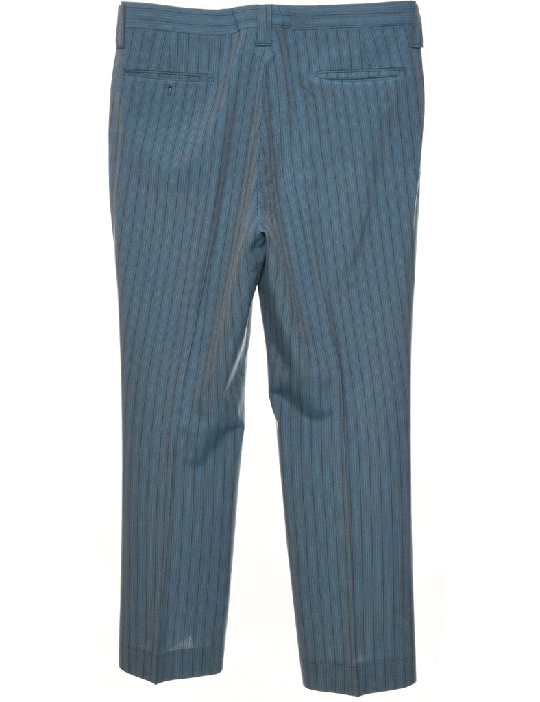 Pinstriped Blue Trousers - W34 L29