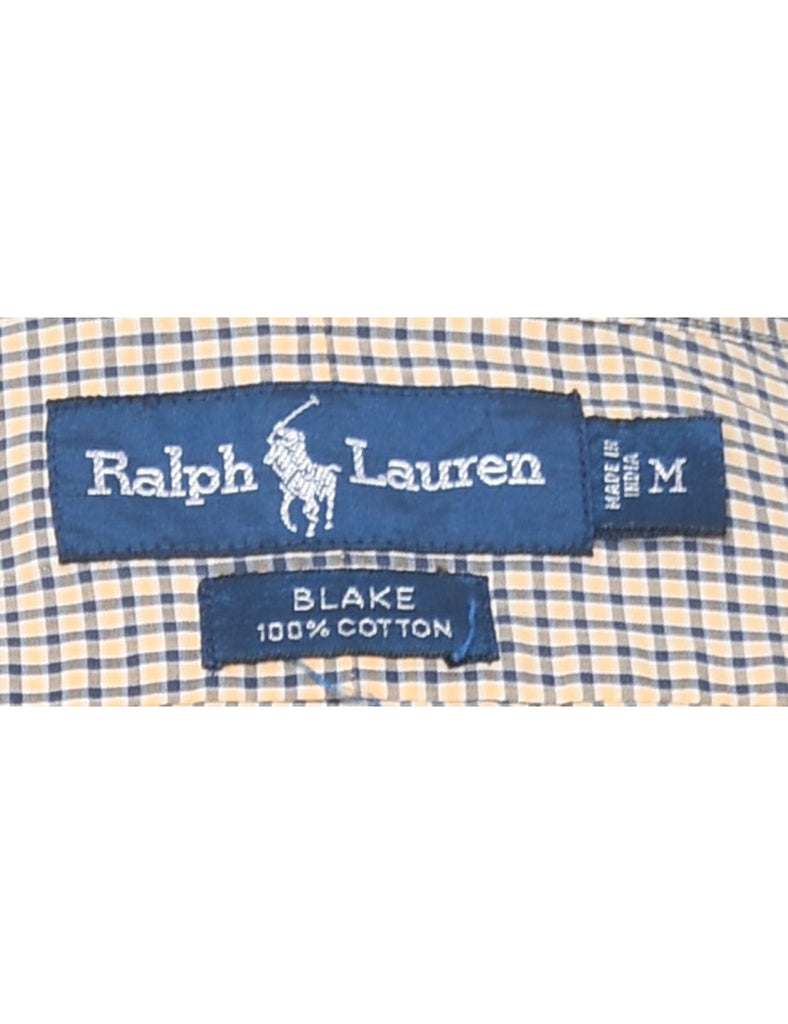 Ralph Lauren Checked Navy & Yellow Shirt - M