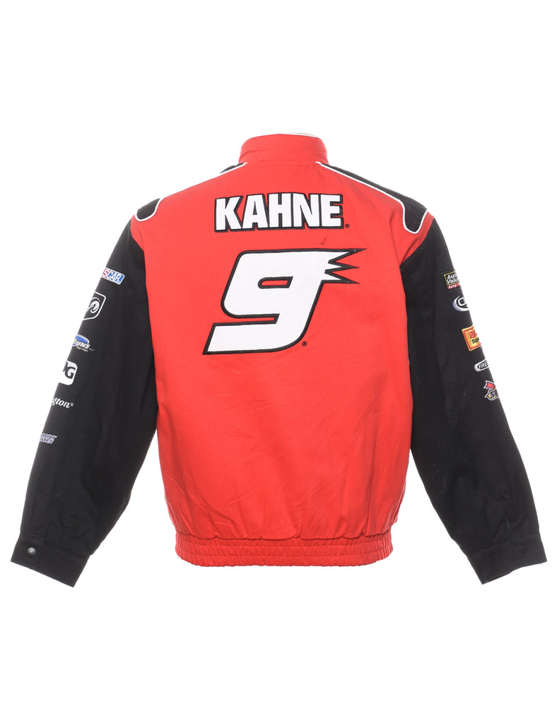 Red Embroidered Kahne #9 Racing Jacket - L