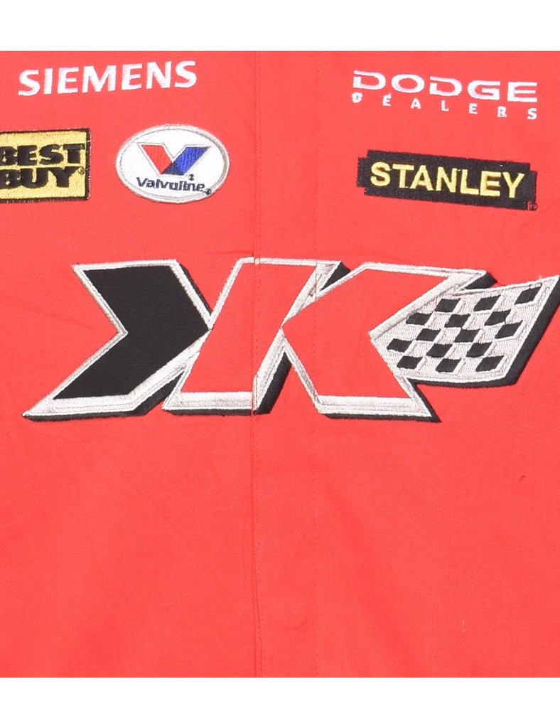 Red Embroidered Kahne #9 Racing Jacket - L