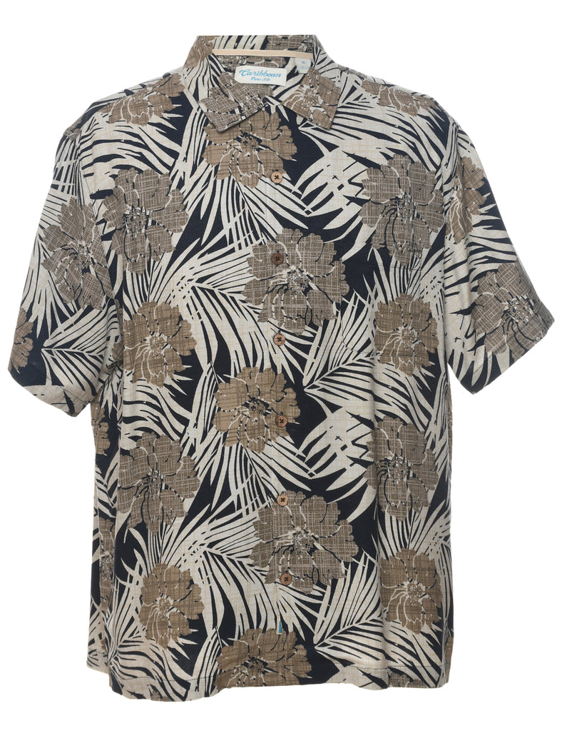 Silk Floral Hawaiian Shirt - XL