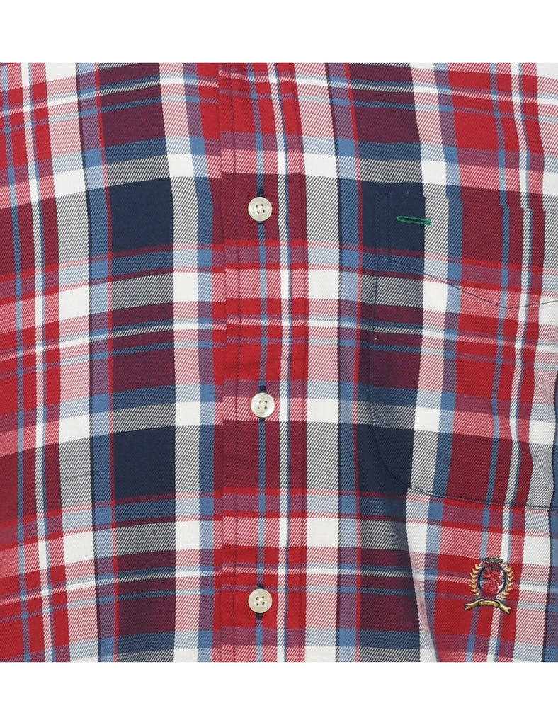 Tommy Hilfiger Navy & Red Flannel Checked Shirt - S