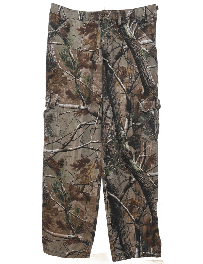 Woodland Camouflage Print Straight-Fit Trousers - W36 L33