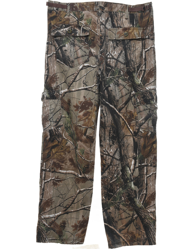 Woodland Camouflage Print Straight-Fit Trousers - W36 L33