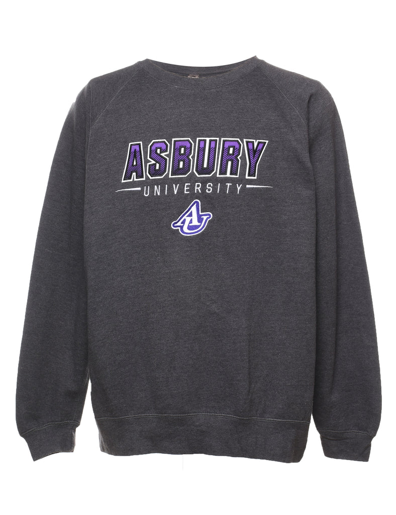 Asbury University Dark Grey & Purple Embroidered Sweatshirt - L