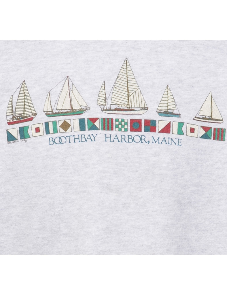Boothbay Harbor Maine Printed Sweatshirt - L