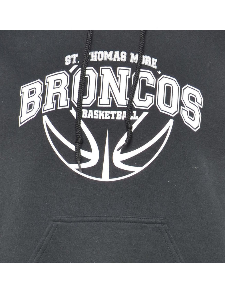 Broncos Basketball Hooded Monochrome Sports Sweatshirt - S