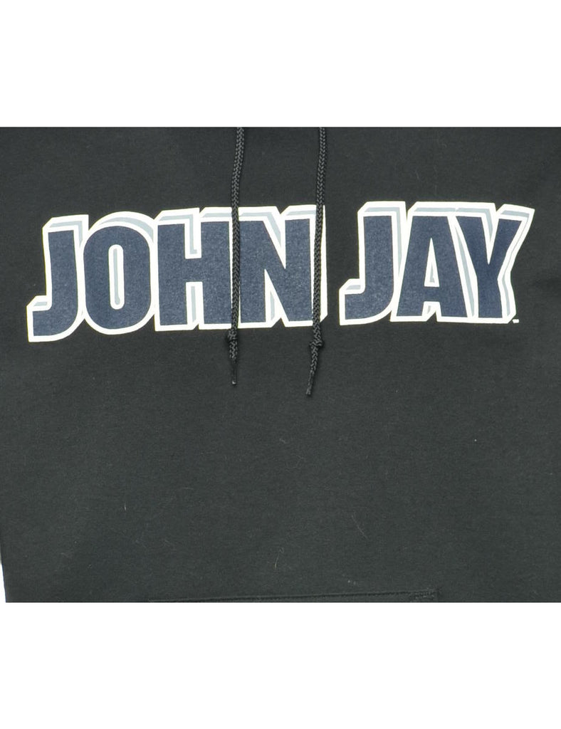Champion John Jay Black Printed Hoodie - M