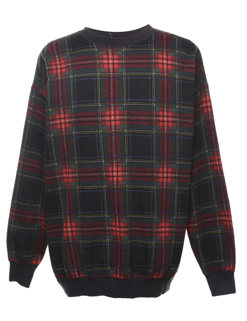 Classic Tartan Design Sweatshirt - L