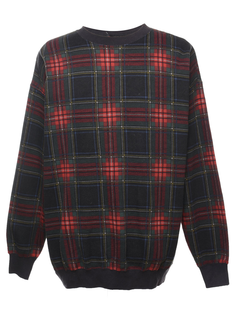 Vintage Unisex Classic Tartan Design Sweatshirt Black, L | Beyond Retro ...