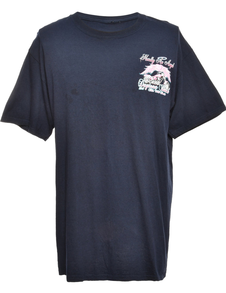 Daytona Beach Navy Printed T-shirt - M