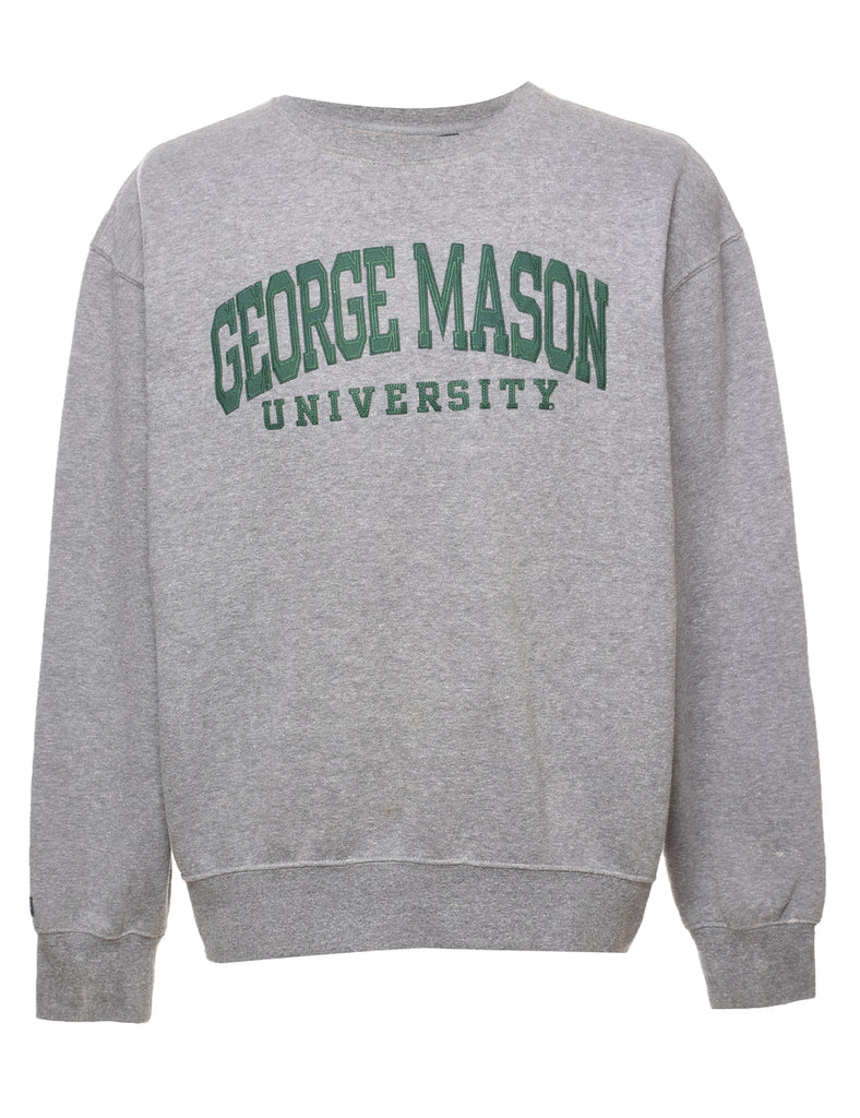 Embroidered George Mason University Dark Green & Grey Sweatshirt - L