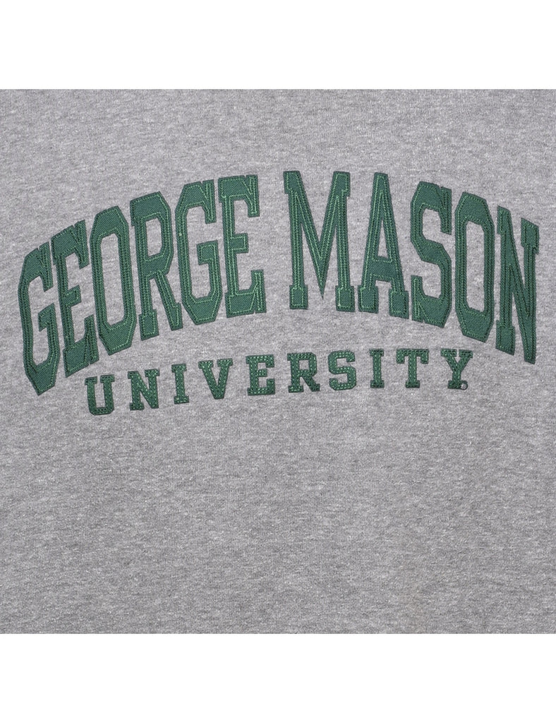Embroidered George Mason University Dark Green & Grey Sweatshirt - L