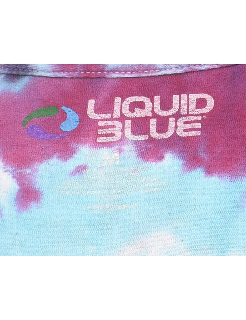 Grateful Dead Tie Dye Liquid Blue Printed T-shirt - M
